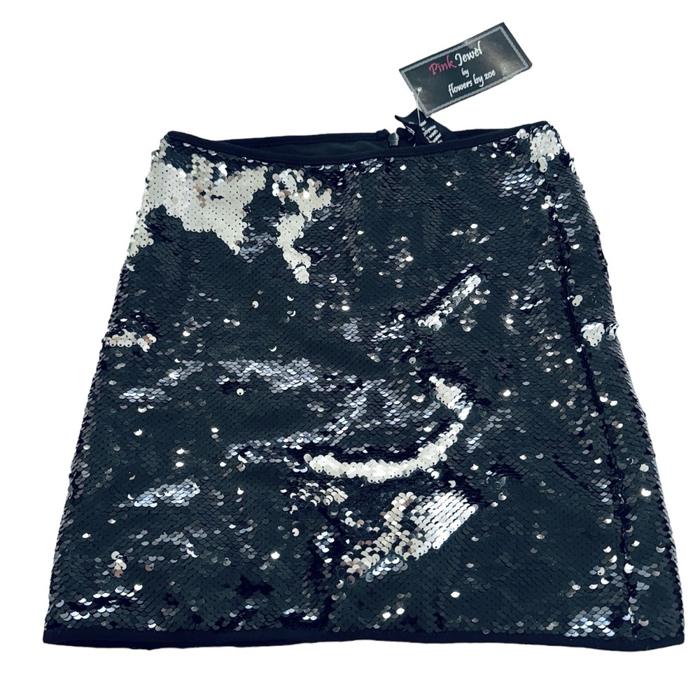 FLOWERS BY ZOE***Black Sequined Mini Skirt***XL $78
